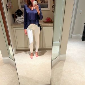 Navy Elizabeth and James silk top.